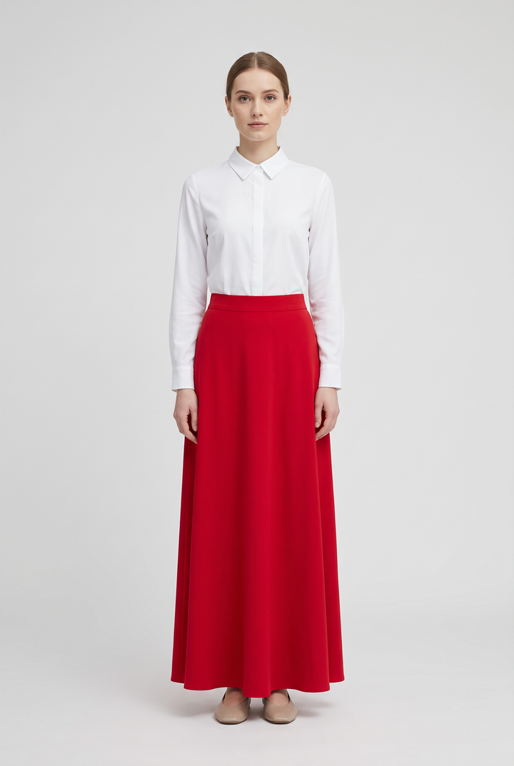 Scarlett | Solid A-Line Maxi Skirt