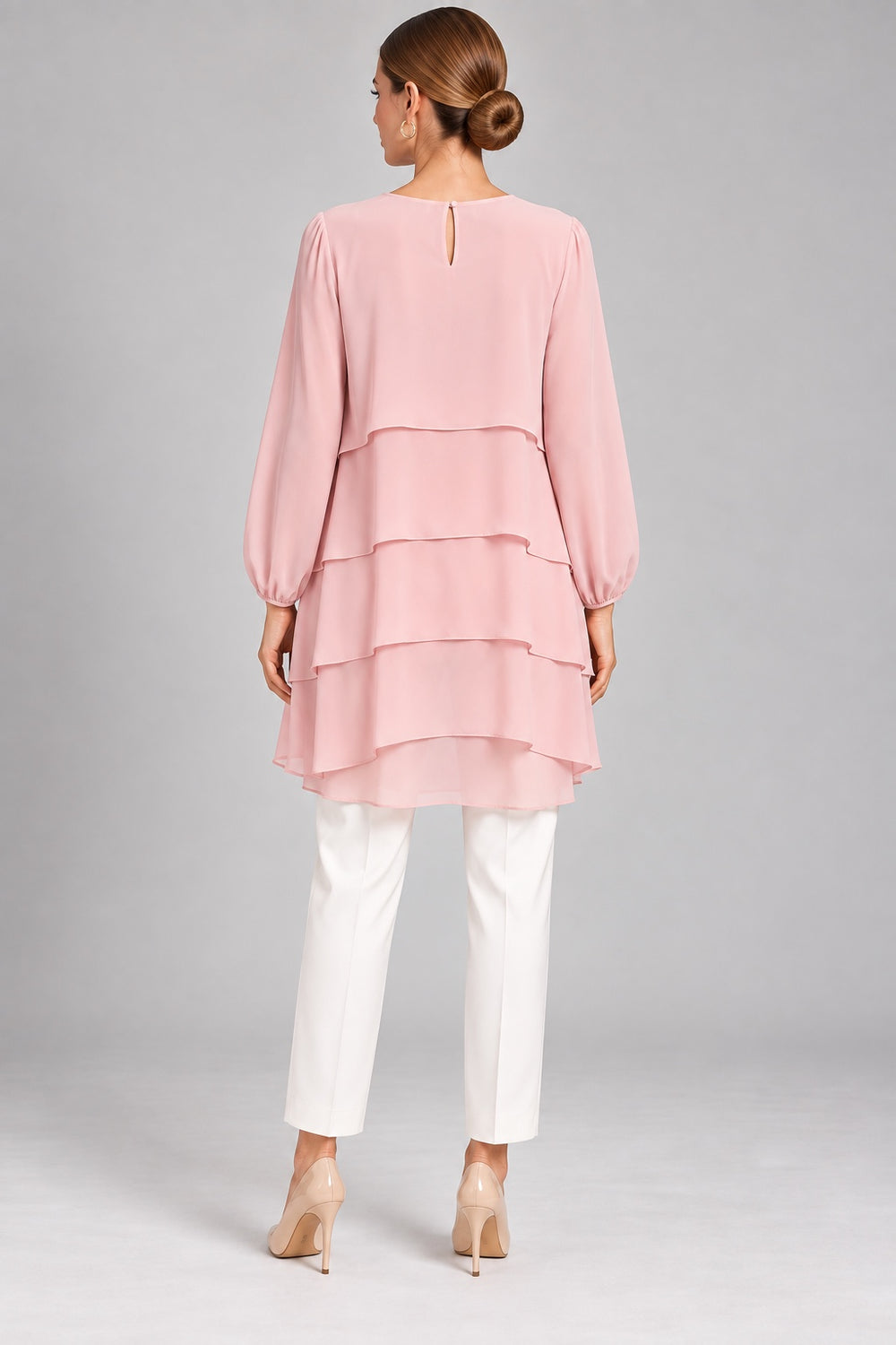 Mila | Layered Tunic — Pink (back)