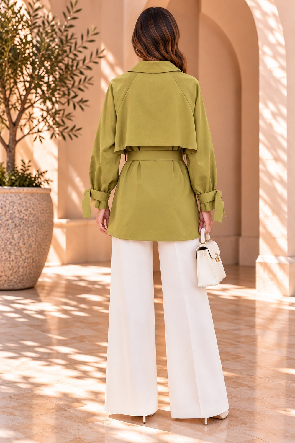 Fern | Safari Pocket Cape — Khaki (back)