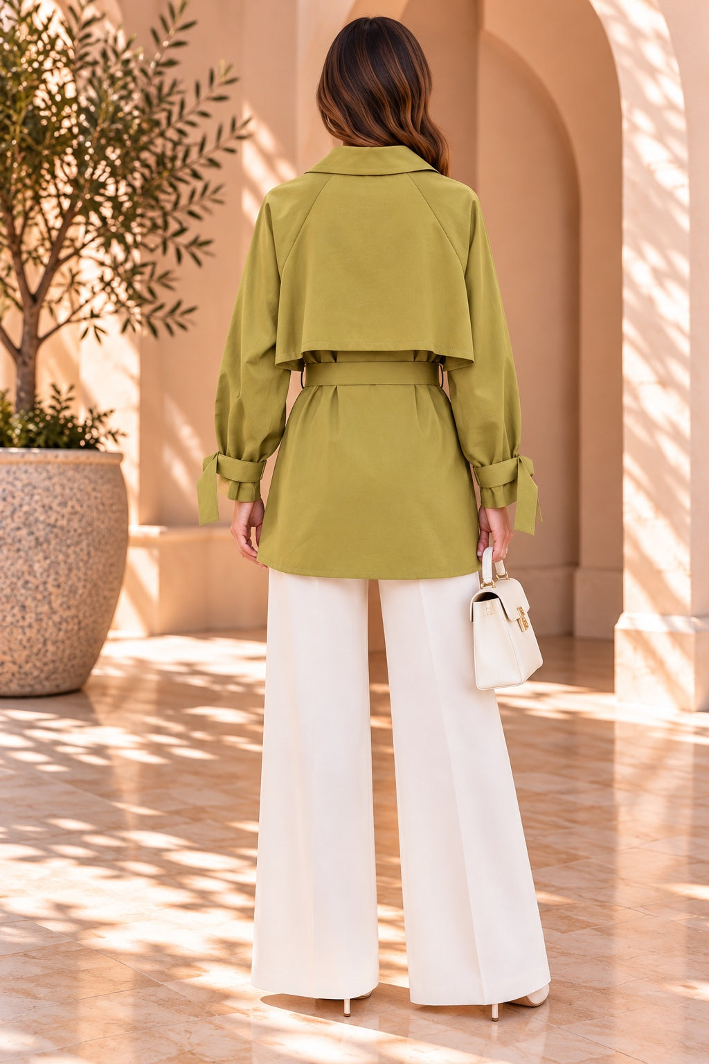Fern | Safari Pocket Cape — Khaki (back)