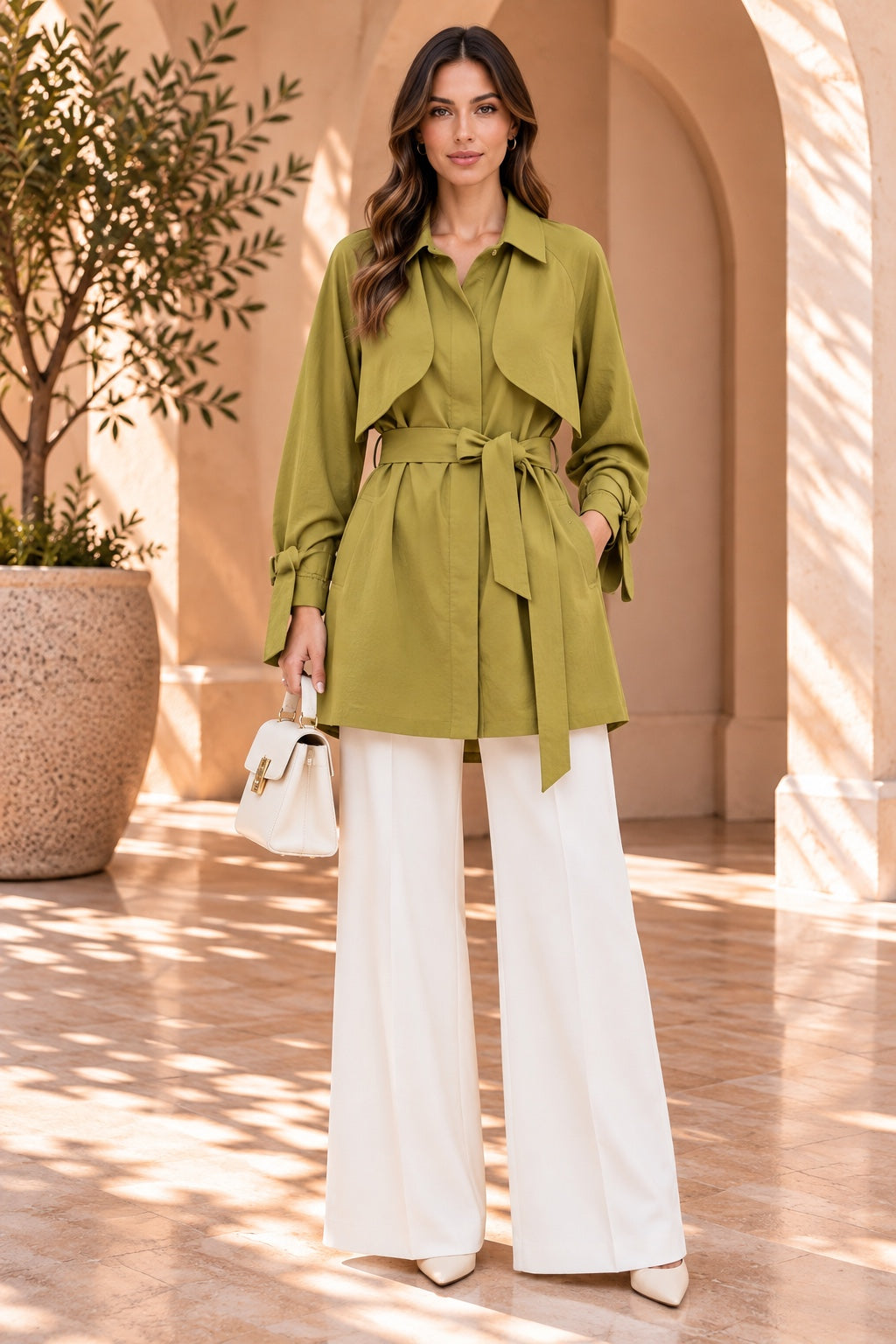 Fern | Safari Pocket Cape — Khaki (front)