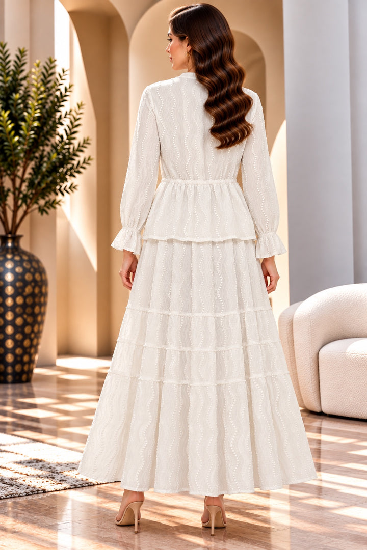 Honor | Textured Cotton Two-Piece Set — White (back)