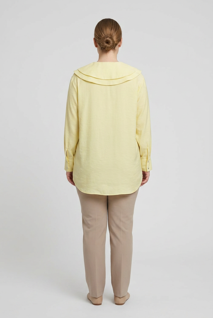 Soleil | Wide Collar Blouse — Yellow (back)