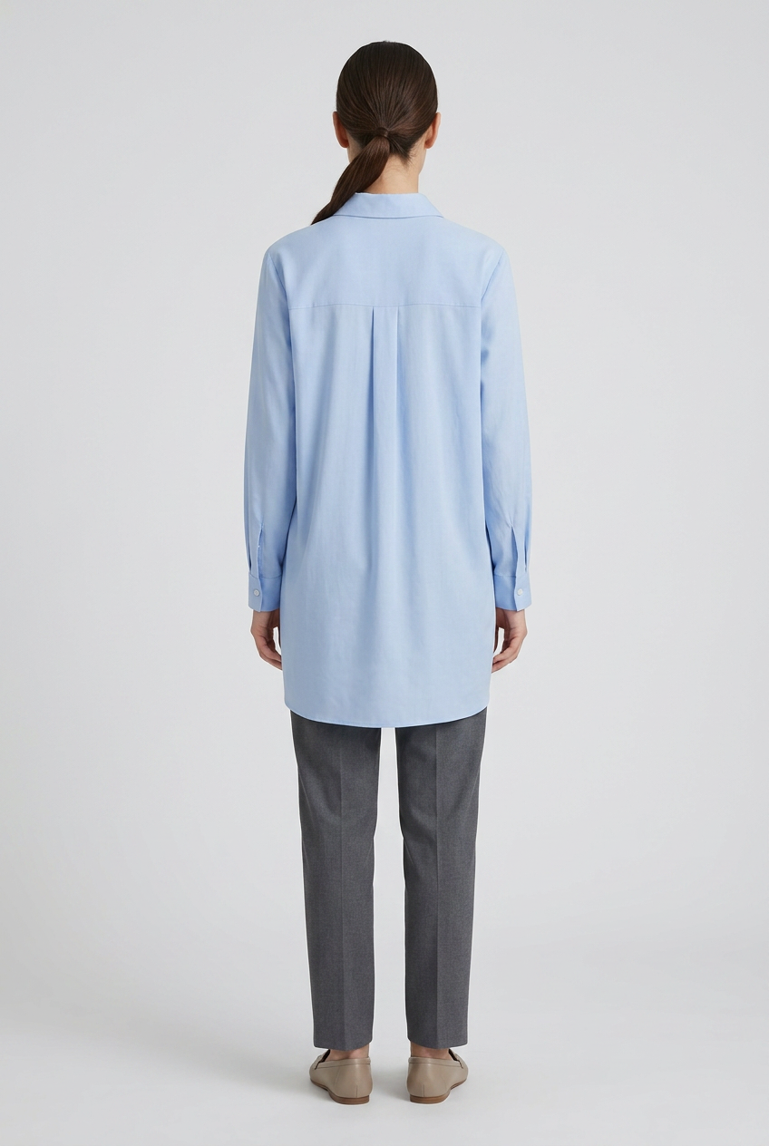 Skye | Oversized Poplin Shirt — Blue
