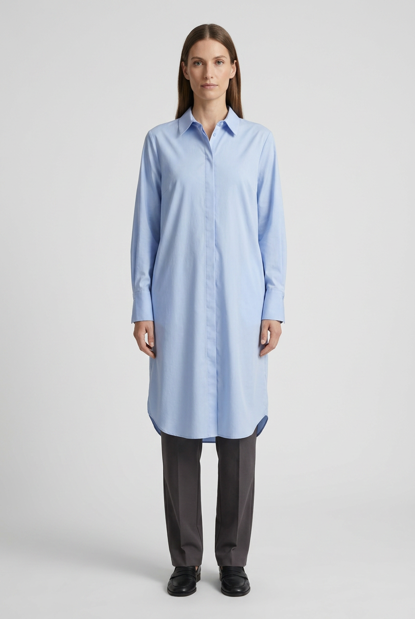 Skye | Oversized Poplin Shirt — Blue