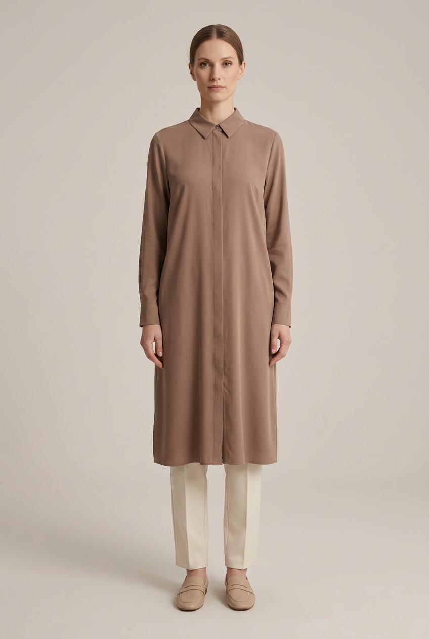 Skye | Oversized Poplin Shirt — Mocha