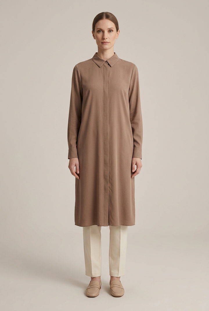 Skye | Oversized Poplin Shirt — Mocha