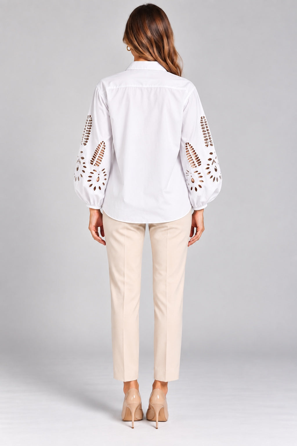 Odette | Crisp Cotton Shirt — White (back)