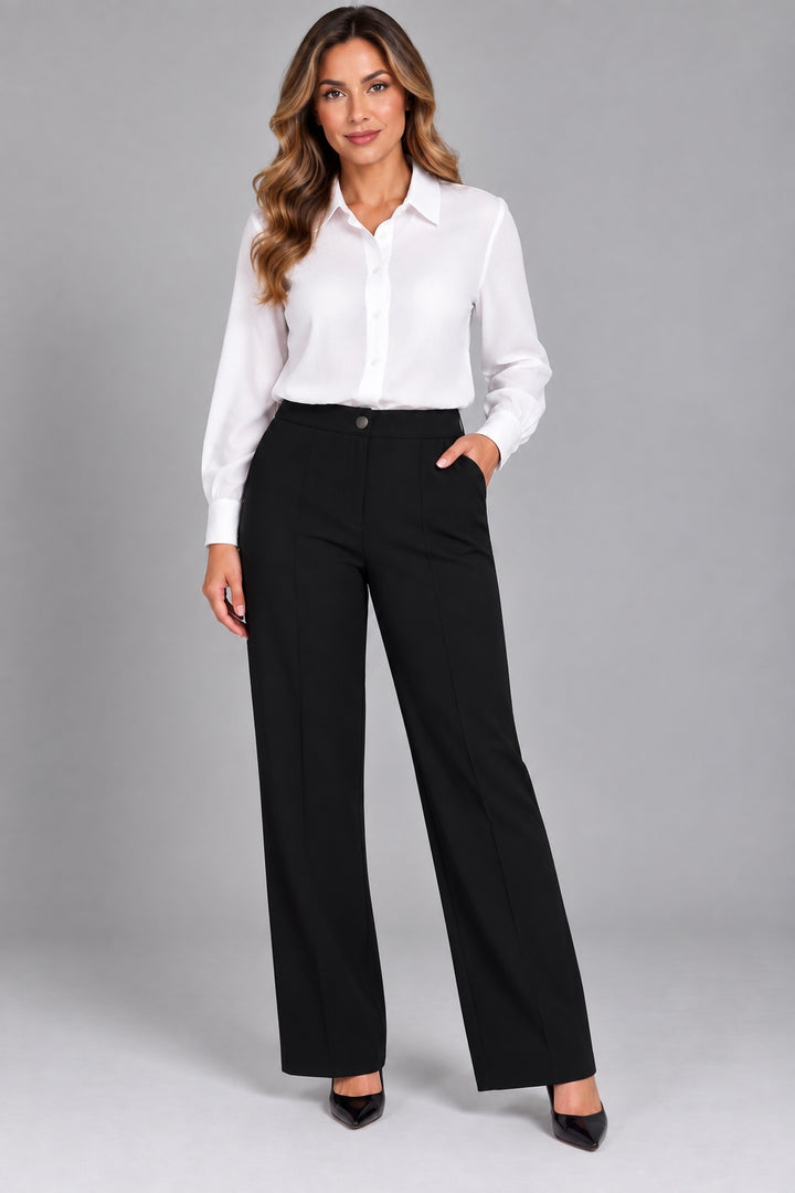 Sterling | Pocket Detail Straight Trousers [CLEARANCE -50%] — Black (front)