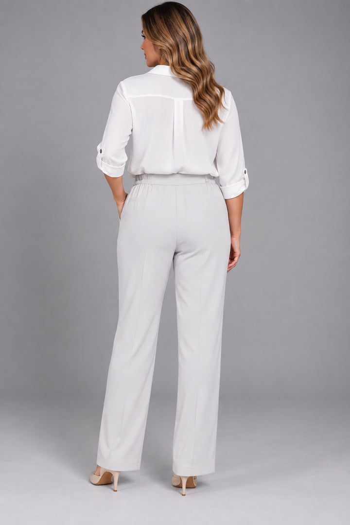 Sterling | Pocket Detail Straight Trousers [CLEARANCE -50%] — Gray (back)