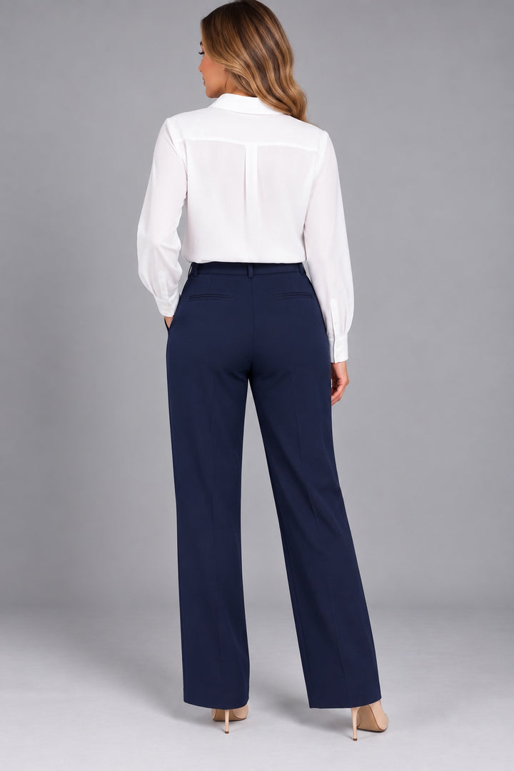 Sterling | Pocket Detail Straight Trousers [CLEARANCE -50%] — Navy (back)