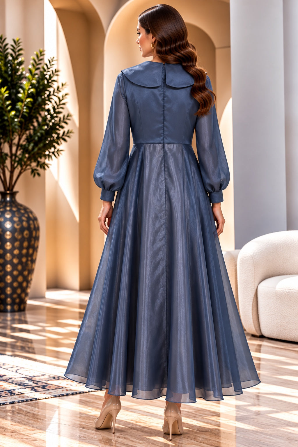 Fiadh | Evening Dress — Navy (back)