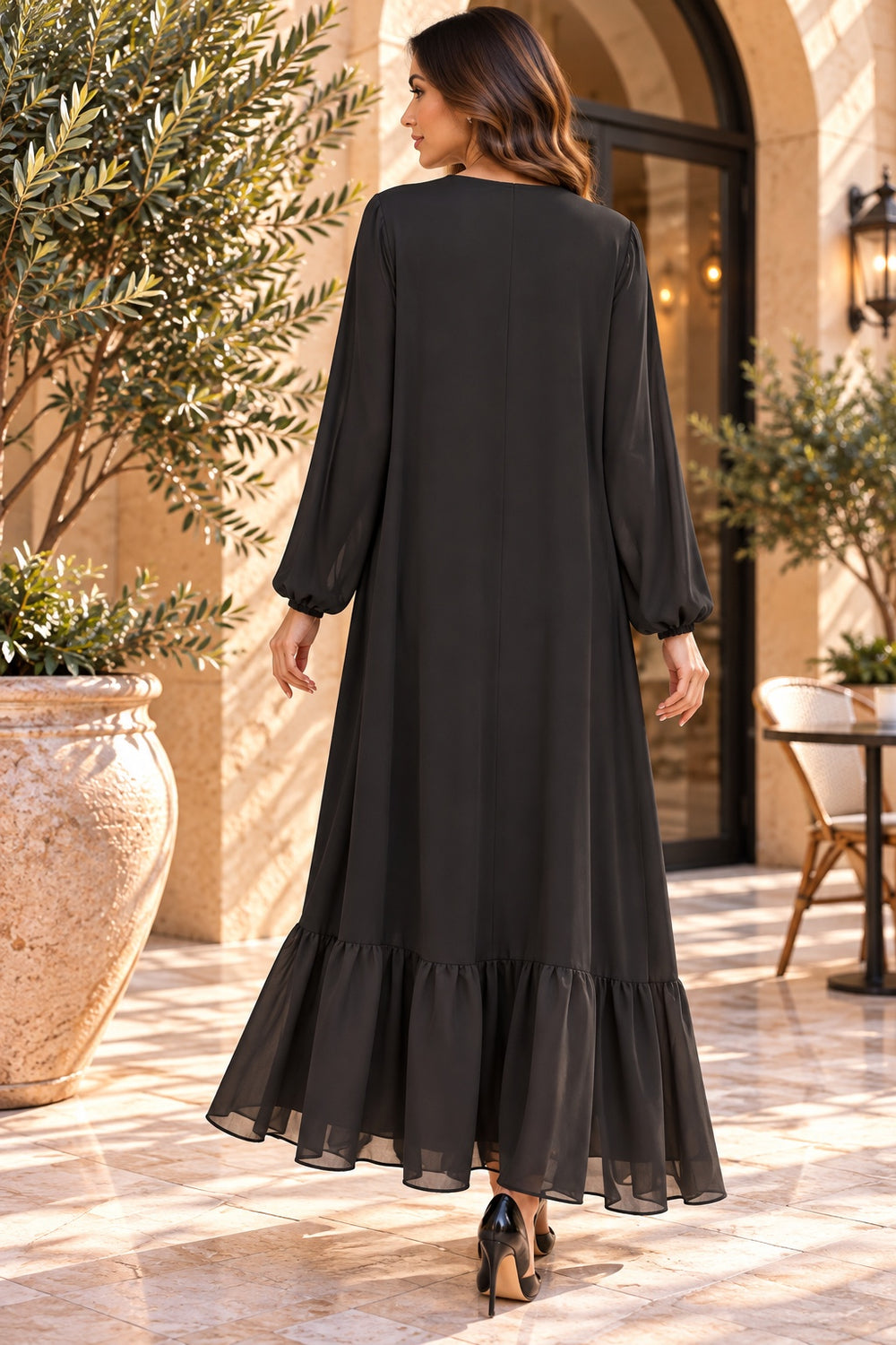 Isaura | Dress — Black (back)