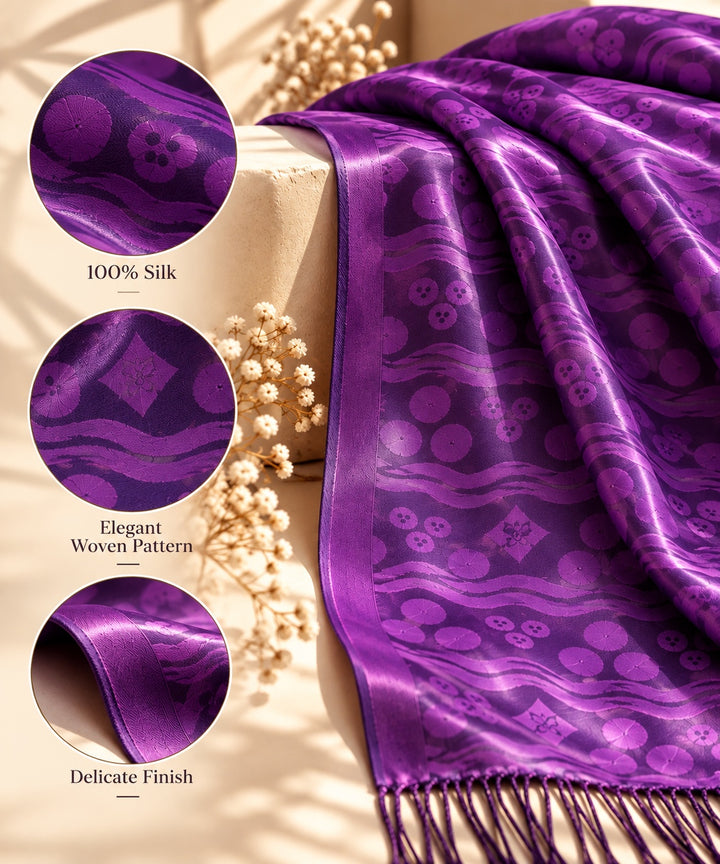 Amethyst | Ottoman Cintamani Jacquard Shawl — Purple (back)