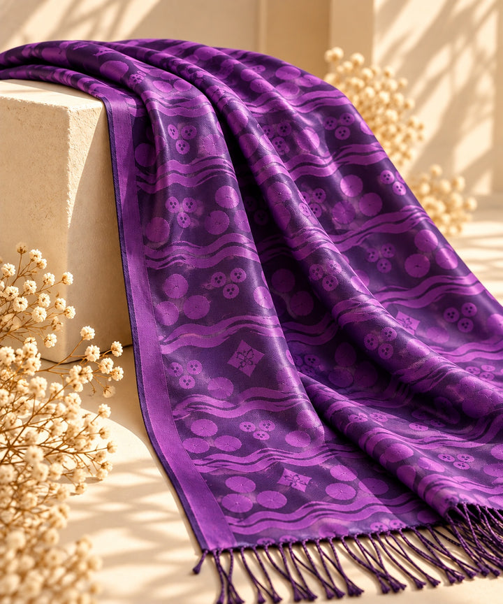 Amethyst | Ottoman Cintamani Jacquard Shawl — Purple (front)