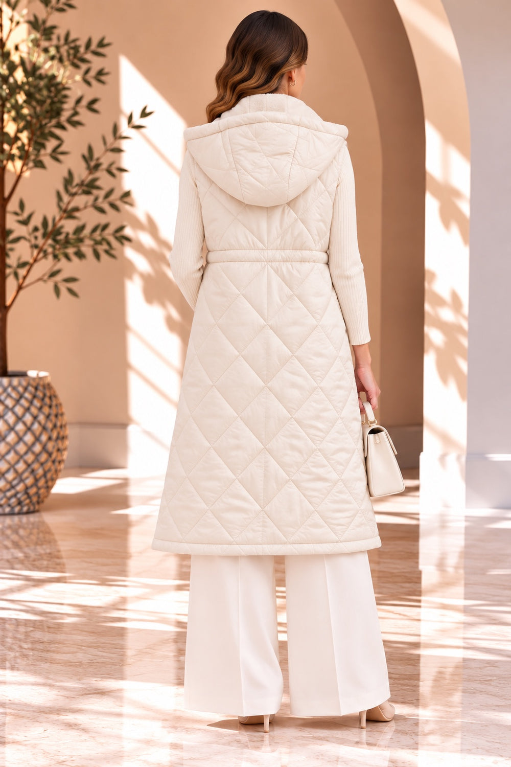 Ilona | Vest — Beige (back)