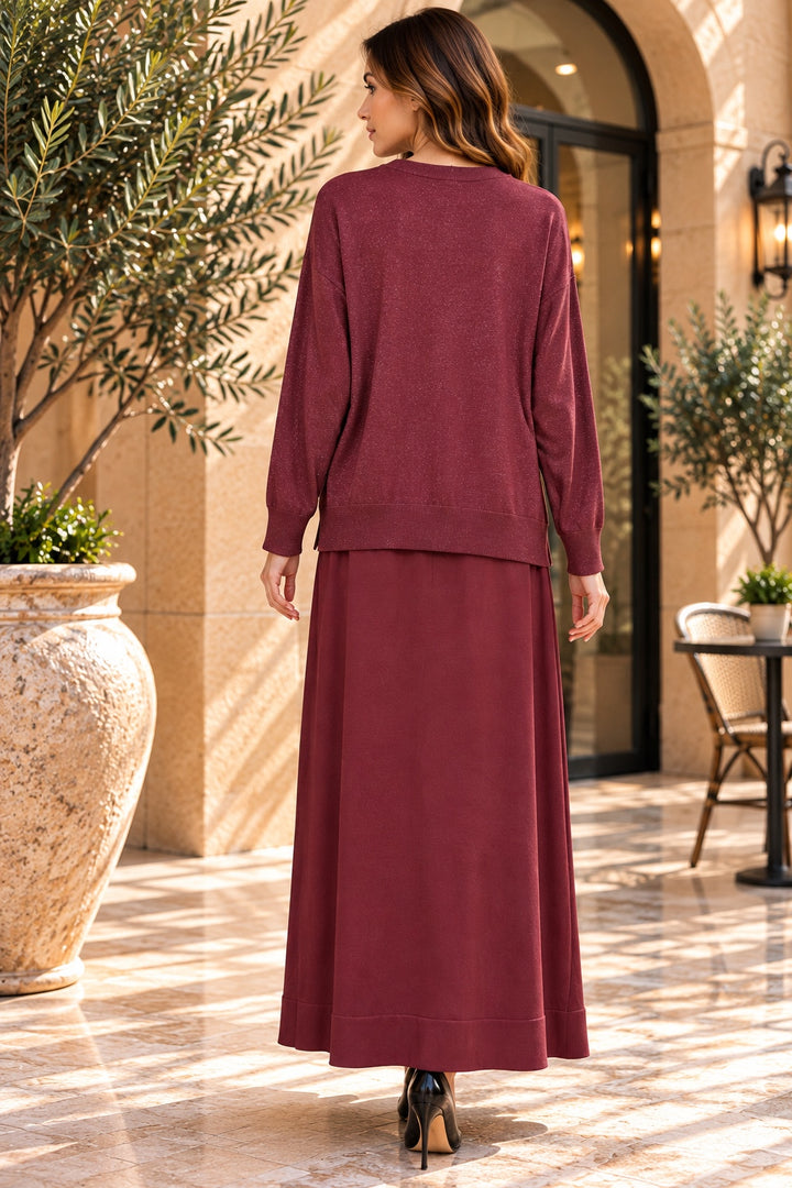 Kaia | Dress — Burgundy (back)