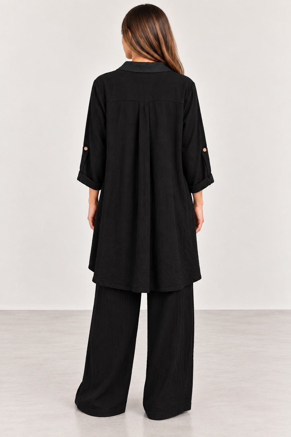 Fern | Washed Contrast Two-Piece Set [CLEARANCE -50%] — Black (back)
