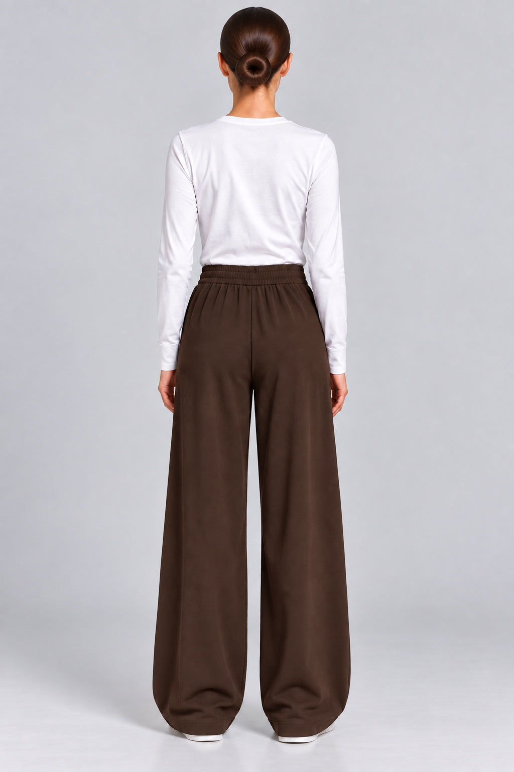 Flint | Pleated Tapered Trousers — Brown (back)