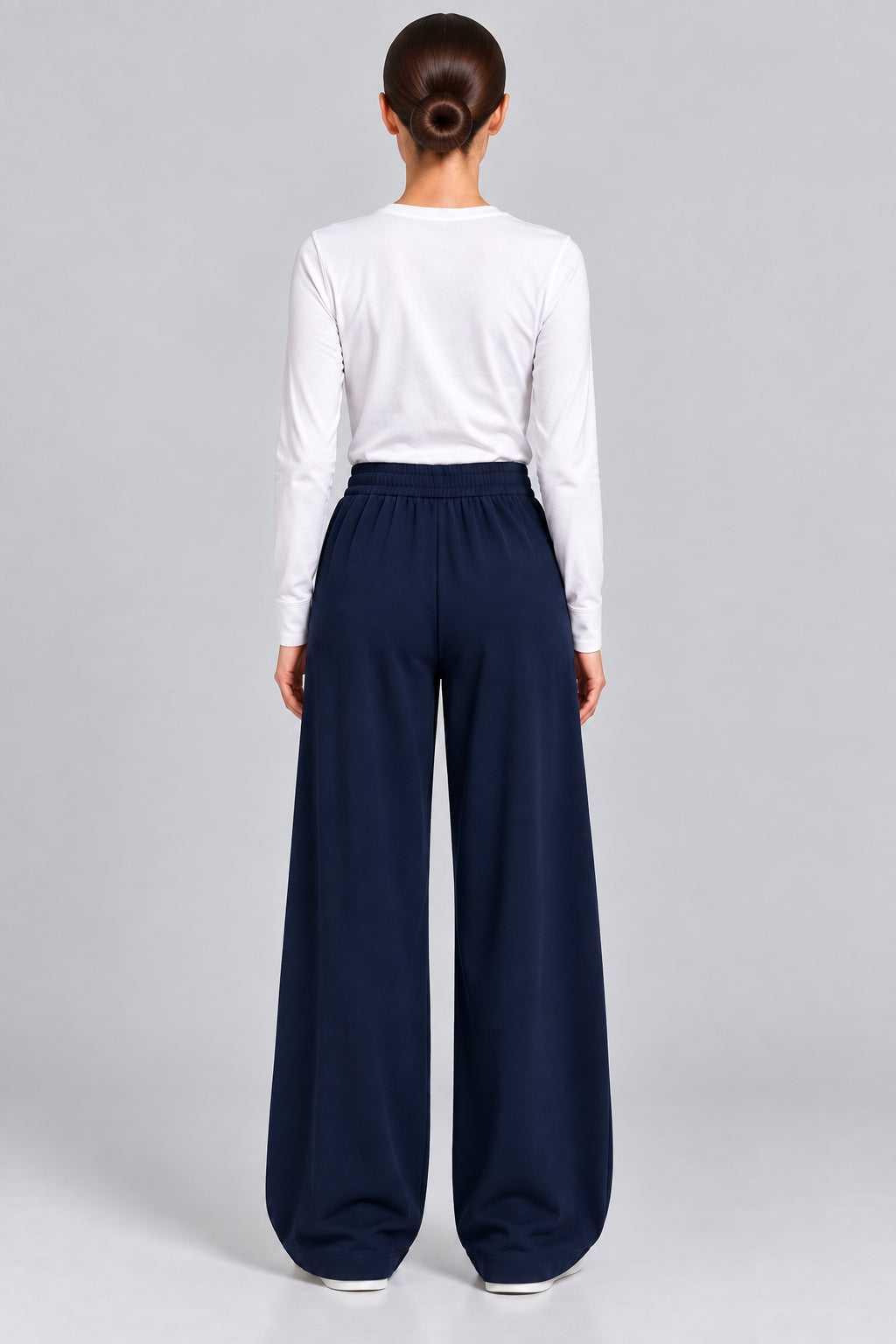 Flint | Pleated Tapered Trousers — Navy (back)