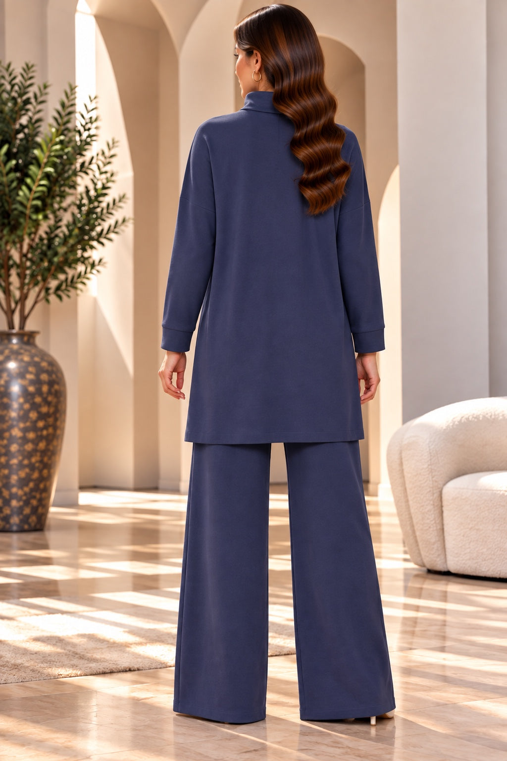 Orsina | Two-Piece Set — Navy (back)