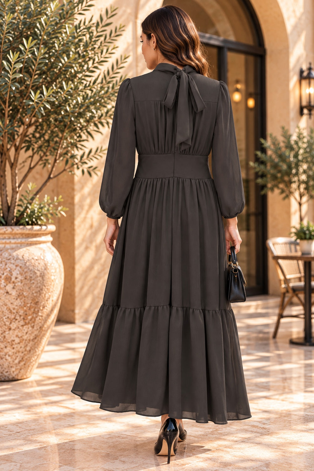 Tamara | Dress — Black (back)