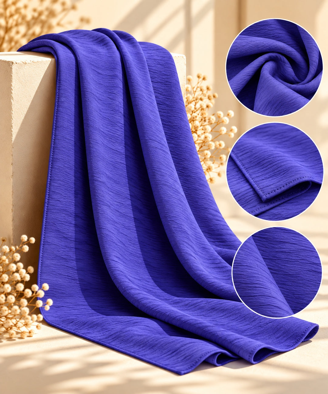 Kira | Textured Crinkle Shawl — Purple (back)