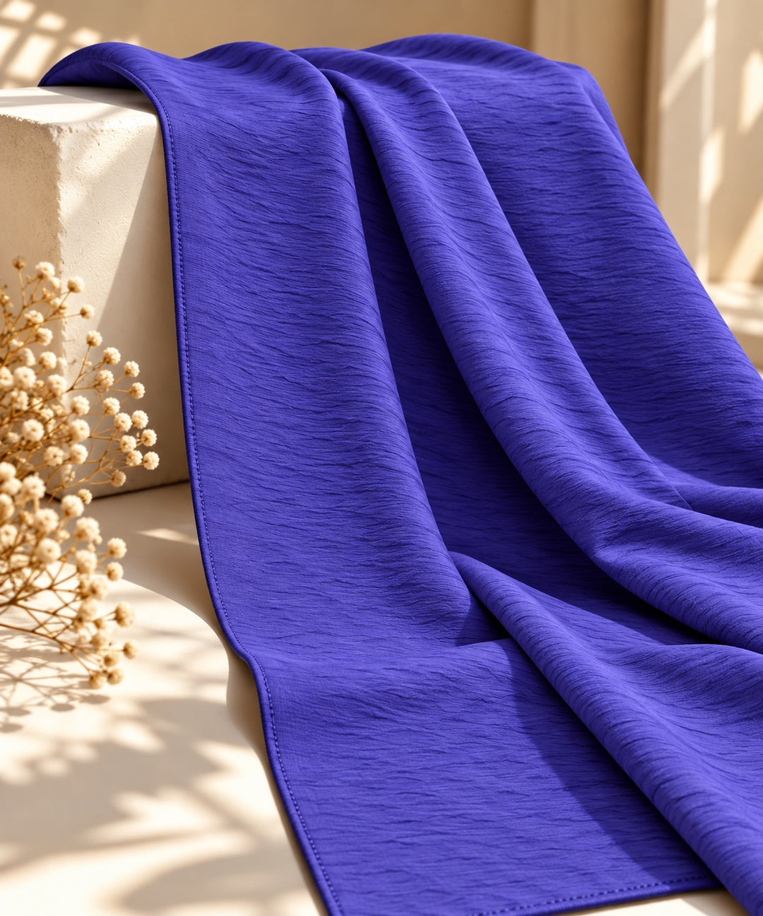 Kira | Textured Crinkle Shawl — Purple (front)