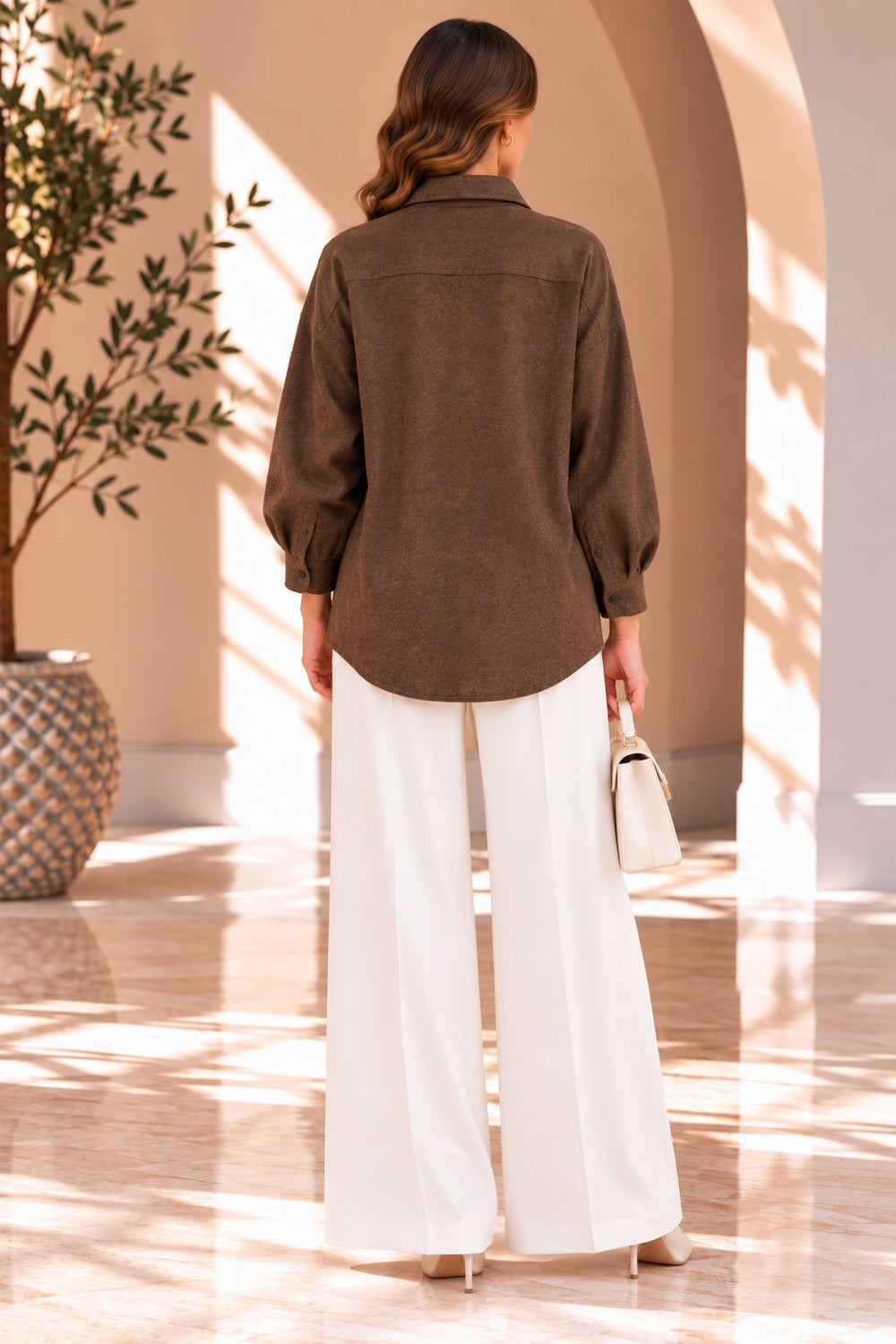 Vanda | Shirt — Brown (back)