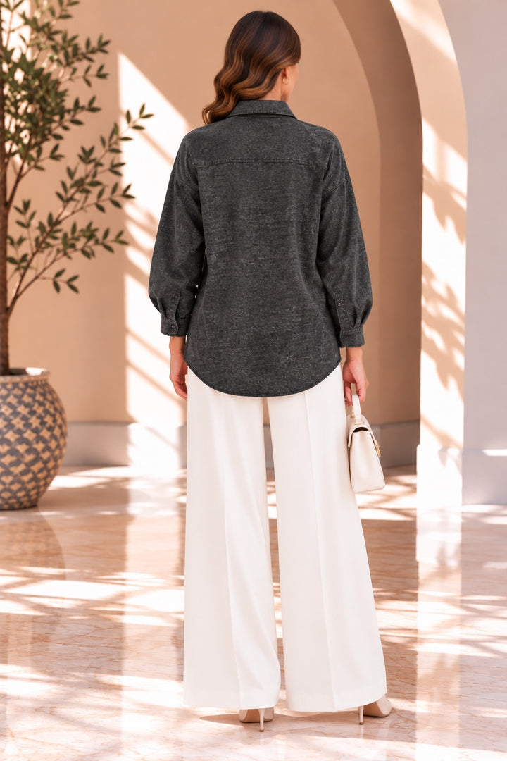 Vesta | Shirt — Black (back)