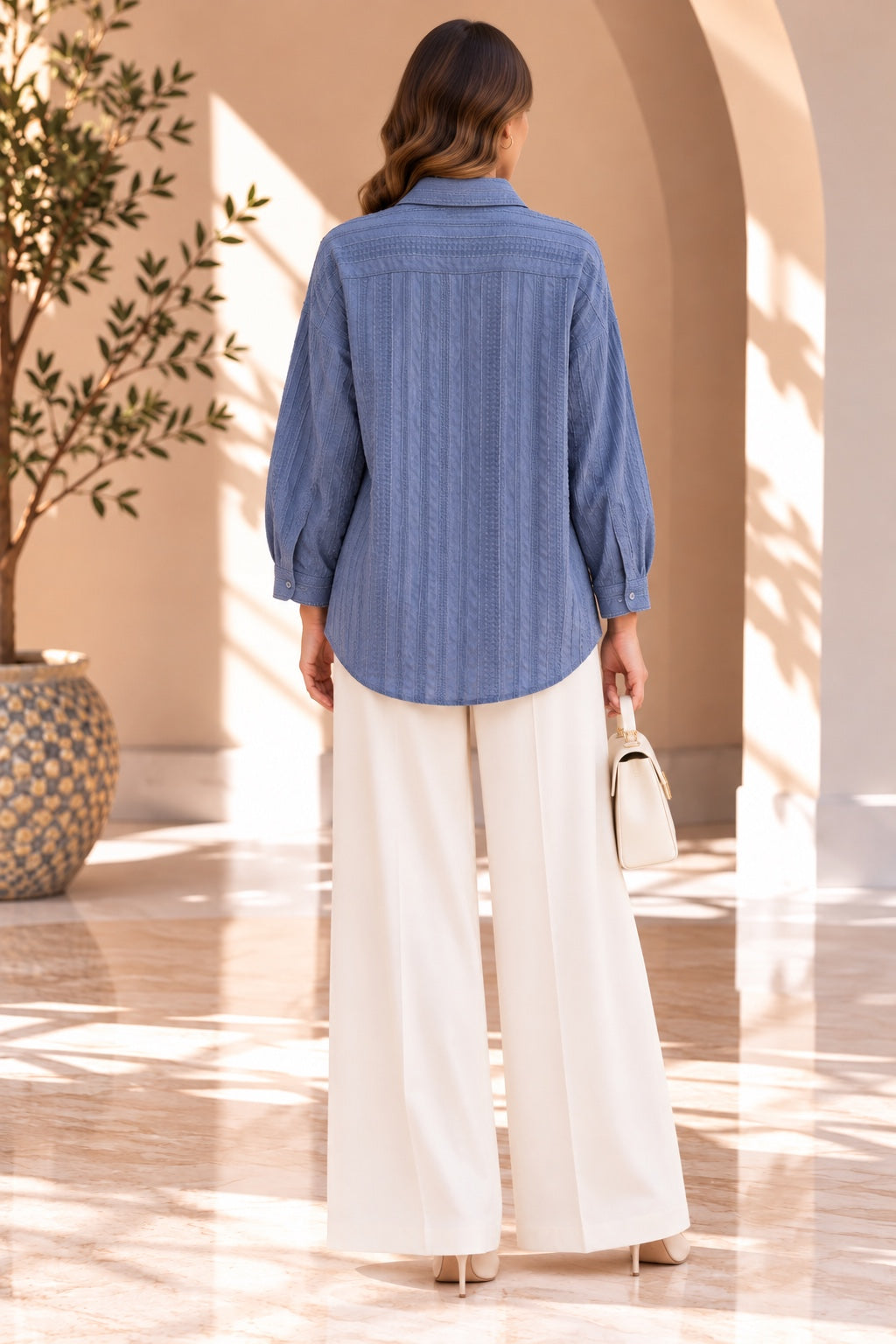 Wilhelmina | Shirt — Blue (back)