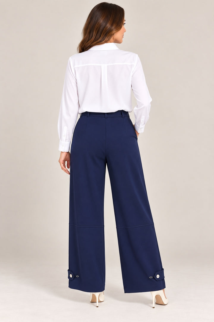 Harbor | Pocket Detail Tapered Trousers [CLEARANCE -50%] — Navy (back)