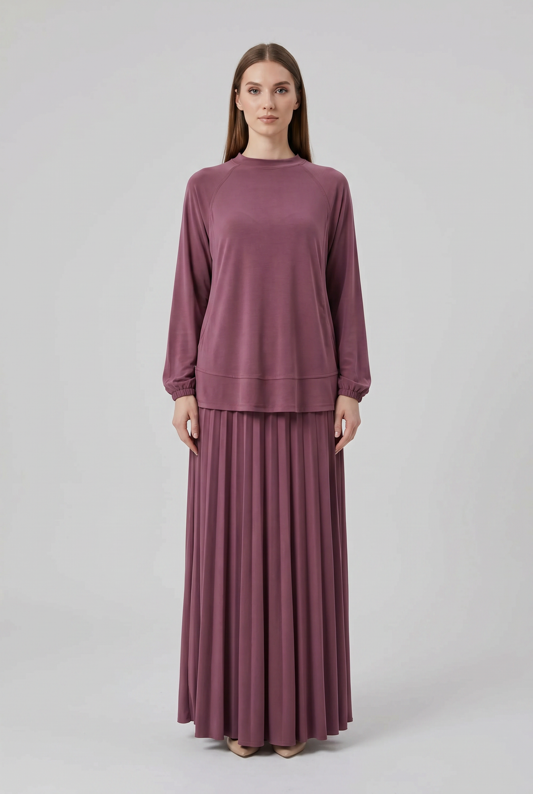 Ondine jersey tunic and skirt set