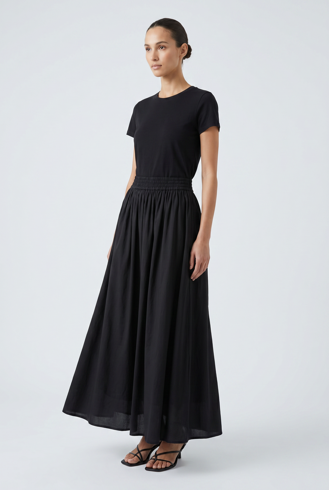 Model wearing Vale | Gathered Maxi Skirt