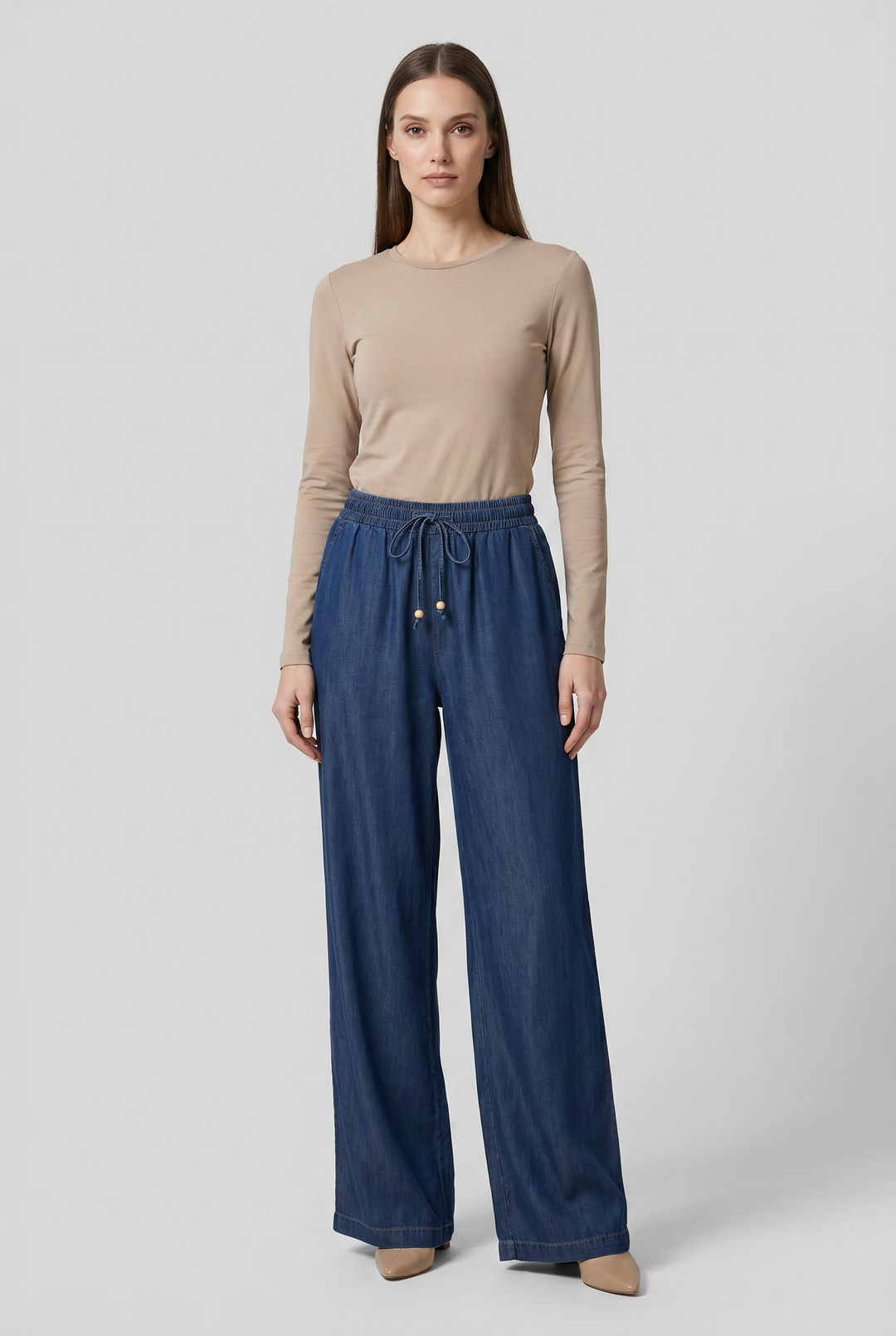 Remi tencel denim wide leg pants