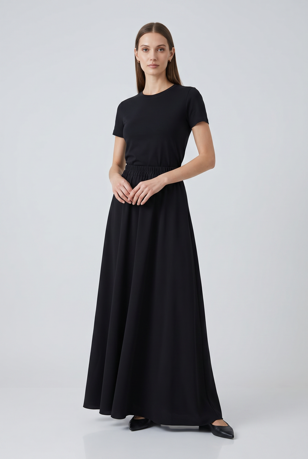 Model wearing Eclipse | A-Line Maxi Skirt