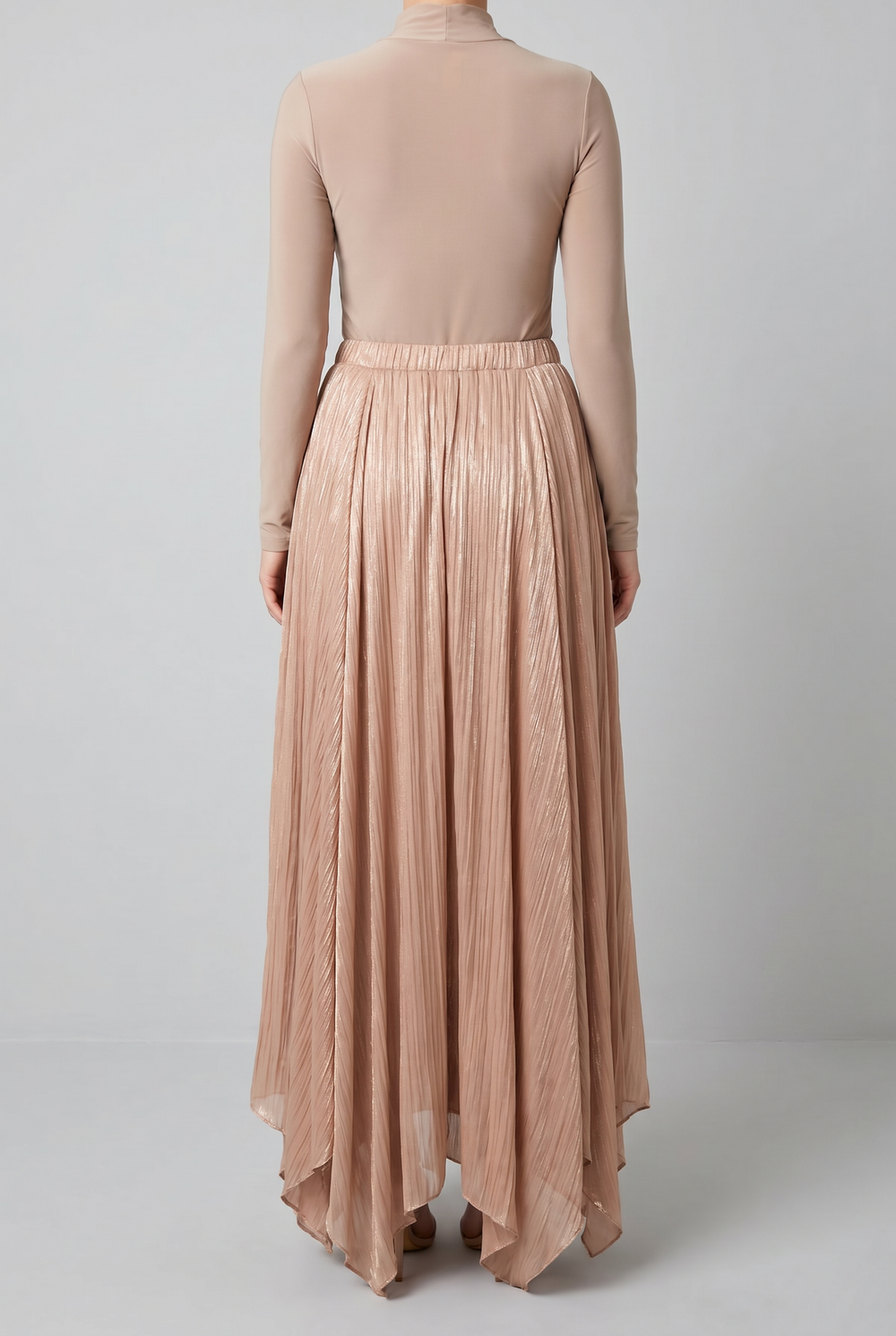 Zephyr chiffon pleated maxi skirt back view
