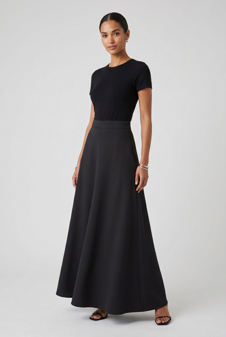 Model wearing Cora | A-Line Maxi Skirt