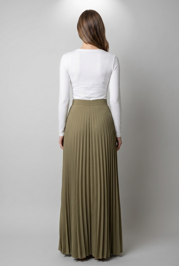 Reed accordion pleated maxi skirt back view
